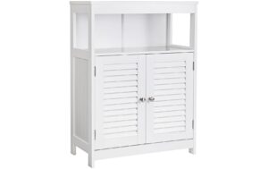 Vasagle Schrank Landhausstil, Weiss MDF, 60x80x30 cm (BxHxT)