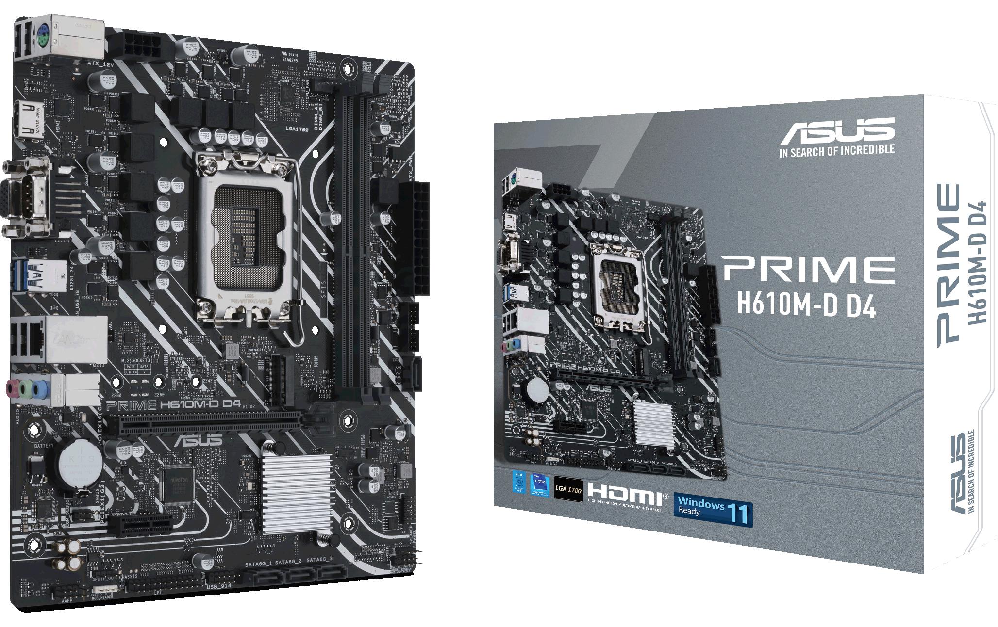 1311309 - Mediatech ASUS PRIME H610M-D D4, mATX LGA1700, 2x DDR4, PCI-E 4.0 kaufen Schweiz | Mediatech.ch