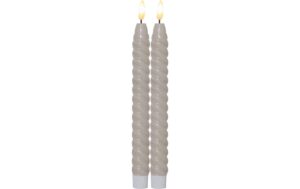 Star Trading LED Dinner Kerze Flamme Swirl 0.03W, IP20, Beige, 2er Pack