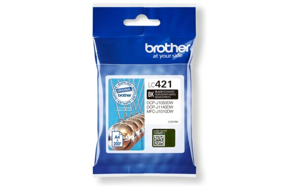 Tinte Brother LC421BK, schwarz 200 Seiten, J1050, J1140, J1010
