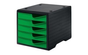 Styro Styroswingbox  mit 5 Schubladen Gehäuse Schwarz, Schubladen Gecko