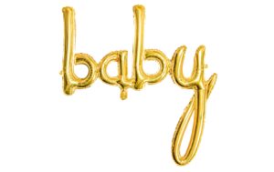 Partydeco Folienballon Baby gold, 73.5 x 75.5 cm, 1 Stück