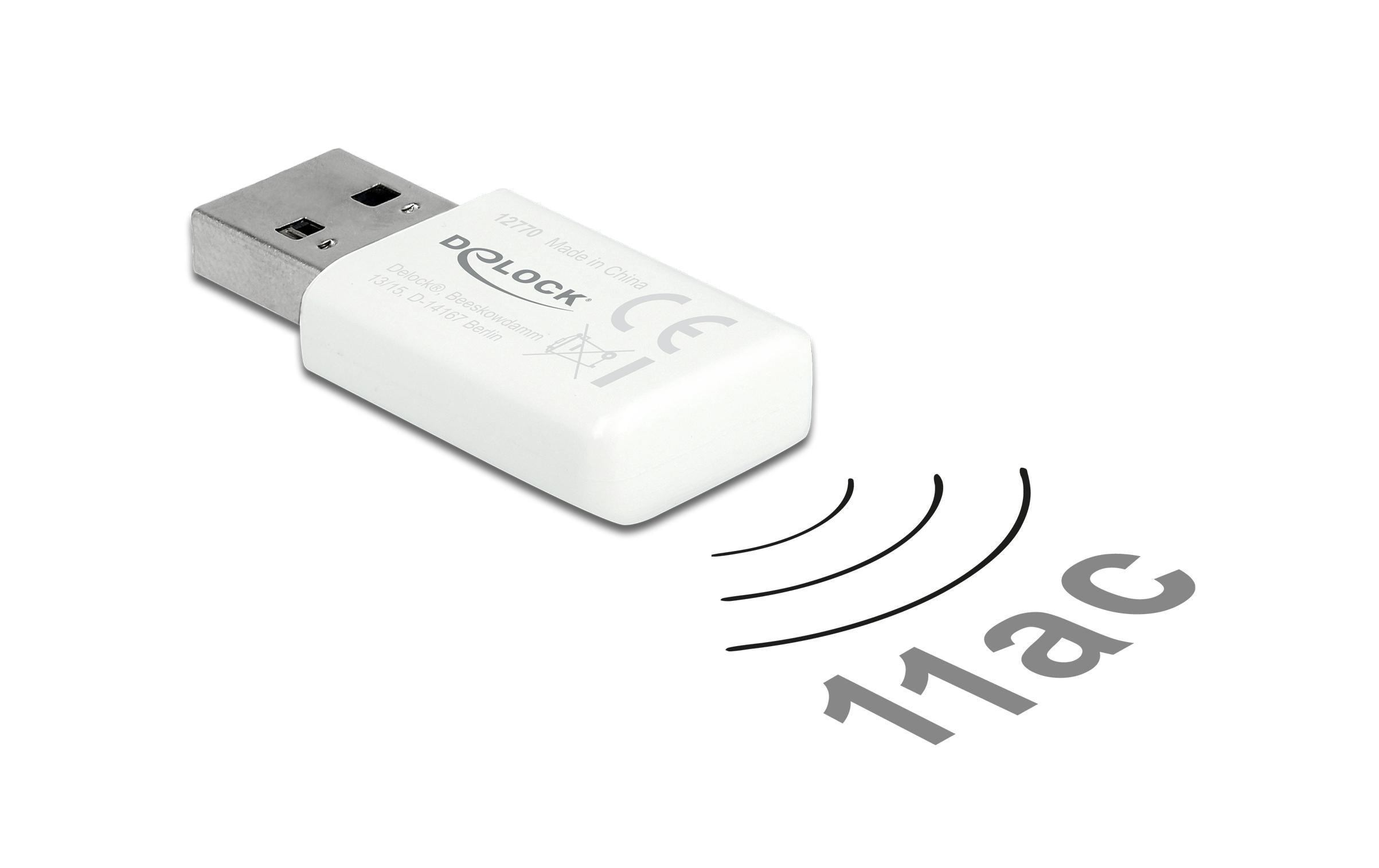 1320318_1 - Mediatech DeLock 12770 USB WLAN Adapter Dualband WLAN ac/a/b/g/n Micro Stick, white