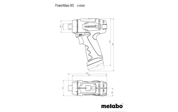 Metabo Akku-Bohrschrauber PowerMaxx 2 x 2.0 Ah im Kunststoff-Koffer
