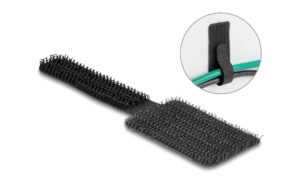 Delock Mini Klett-Kabelhalter, 10 Stück L 90mm x B 24mm, selbstklebend, schwarz kaufen Schweiz | Mediatech.ch