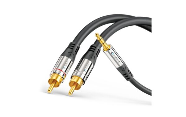 Sonero 2x Cinch auf 3.5mm Audio Kabel 15.00m, Stecker <-> Stecker