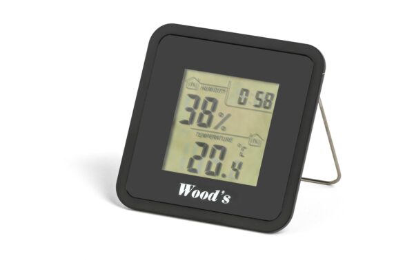 1330665 - Mediatech Wood's Thermo-Hygrometer WHG1 5 Funktionen, Indoor Hygrometer 20%-95%