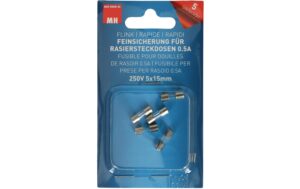 Max Hauri Feinsicherung 0.5A  5x15mm für Rasiersteckdosen, flink, 5 Stk.