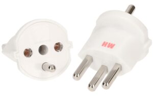 Max Hauri Fixadapter Typ 23/Schuko 3-polig weiss