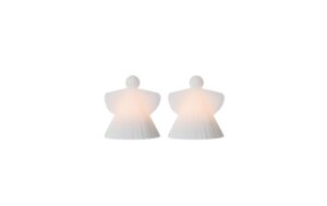 Sirius LED Engel Asta, 2er Set,Wachs, Weiss 2x1 LED, 10x9.2 cm (HxD), ekl. 2xAA Batt.