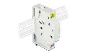 Delock LWL Anschlussdose für Hutschiene 2x SC Simplex oder LC Duplex, weiss