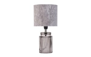 Pauleen Classy Velvet Tischleuchte max. 20W E14 Grau/Rauchglas 230V