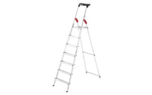HAILO 7 Stufen, mit Arbeitsschale Alu Haushaltsleiter L60