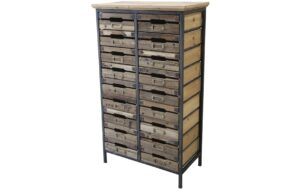 Chic Antique Kommode mit 16 Schubladen 105x61x33 cm (HxLxB), Holz, Eisen