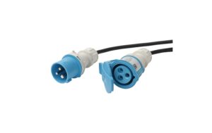 Industrie-Verlängerungskabel GdV 3x1.5mm2, CEE16/3 - CEE16/3, schwarz, 5m