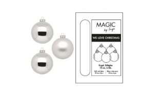 Inge Weihnachtskugel, Frosty Silver 6 Stück, Glas, D: 10 cm