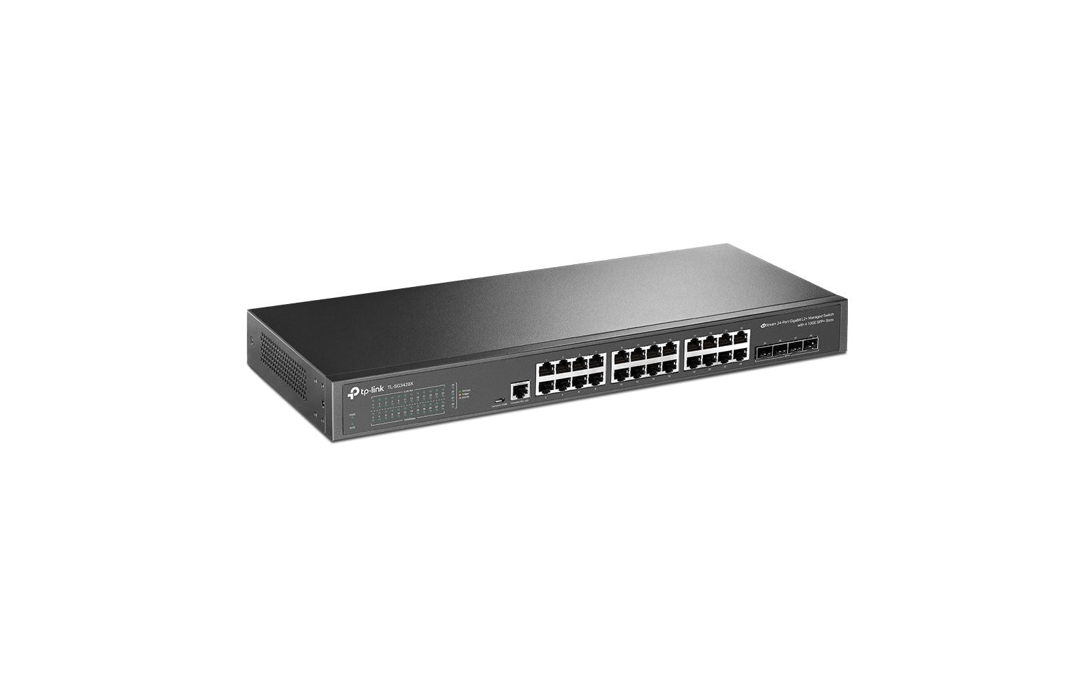 1337978_1 - Mediatech TP-Link TL-SG3428X: 28 Port Managed Switch 24xGE, 4xSFP+ 10GE, Layer2