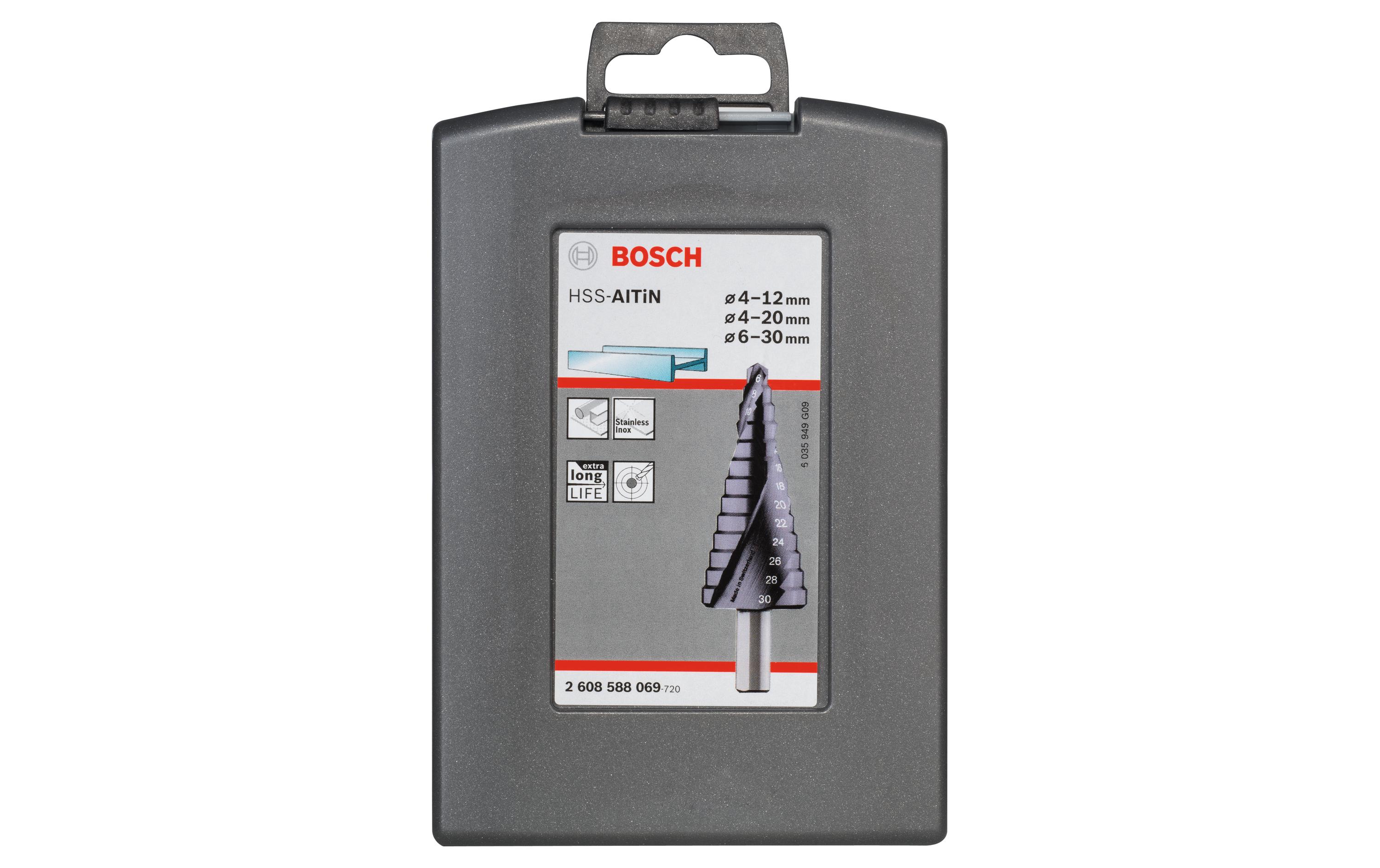 1338347_1 - Mediatech Bosch Professional Stufenbohrerset 3-tlg. HSS-AlTiN