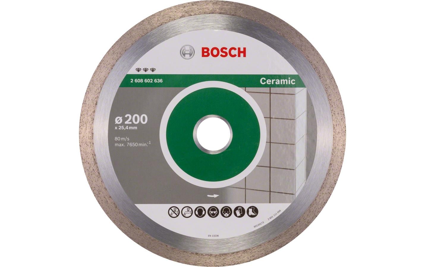 Bosch Professional Diamanttrennscheibe Best for Ceramic, 200x25,40x2,2x10 mm