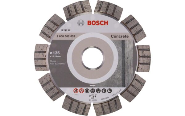 Bosch Professional Diamanttrennscheibe Best for Concrete, 125x22,23x2,2x12 mm