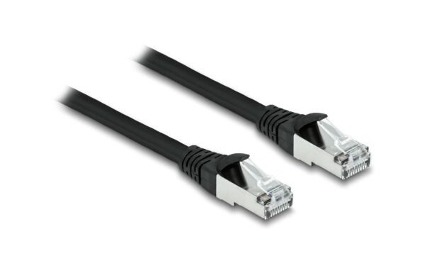 1338470 - Mediatech Delock Netzwerkkabel RJ45 Cat.6A S/FTP PUR Outdoor, 3m, schwarz