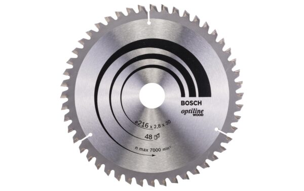 Bosch Professional Kreissägeblatt Optiline Wood, 216x30x2,8mm, 48