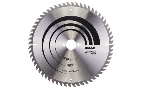 Bosch Professional Kreissägeblatt Optiline Wood, 250x30x3,2mm, 60
