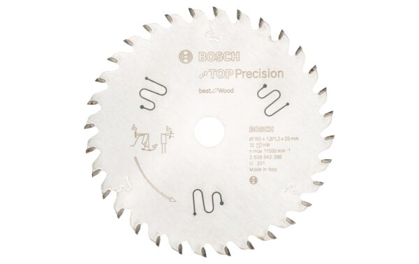 1338648 - Mediatech Bosch Professional Kreissägeblatt Top Precision Best Wood, 165x20x1,8mm, 32