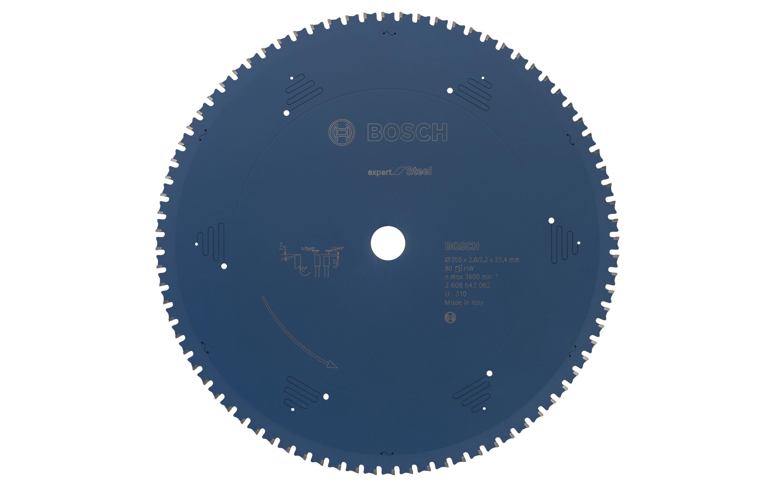 Bosch Professional Kreissägeblatt Expert for Steel, 355x25,4x2,6 mm, 80