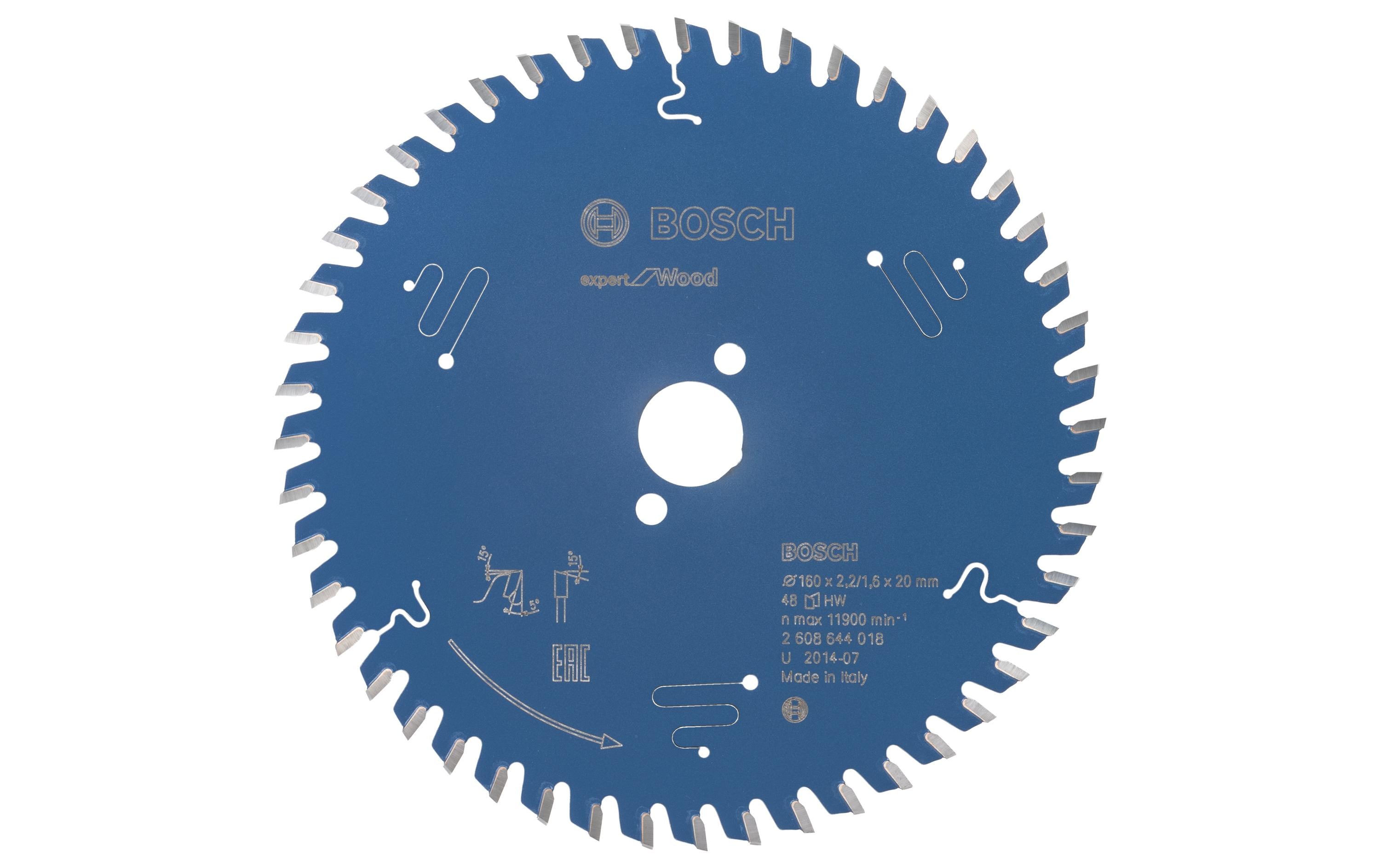 Bosch Professional Kreissägeblatt Expert for Wood, 160x20x2,2 mm, 48