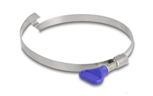 Delock Schlauchschellen 80-100mm, 5 Stück Edelstahl 400, Brücke links & Mutter, Blau