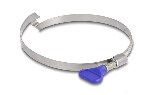 1340663 - Mediatech Delock Schlauchschellen 80-100mm, 5 Stück Edelstahl 400, Brücke links & Mutter, Blau