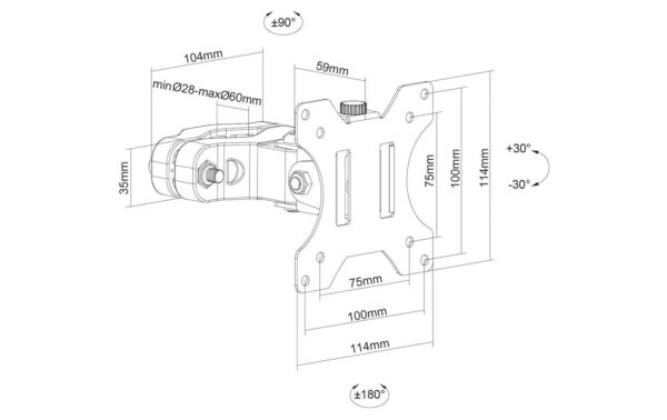 Neomounts FL40-430BL11 Stangenhalterung bis 32