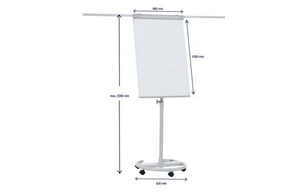 1343277_2 - Mediatech FRANKEN Flipchart ECO Mobil mit Laufrollen + 2 Seitenarmen, 68 x 105 cm