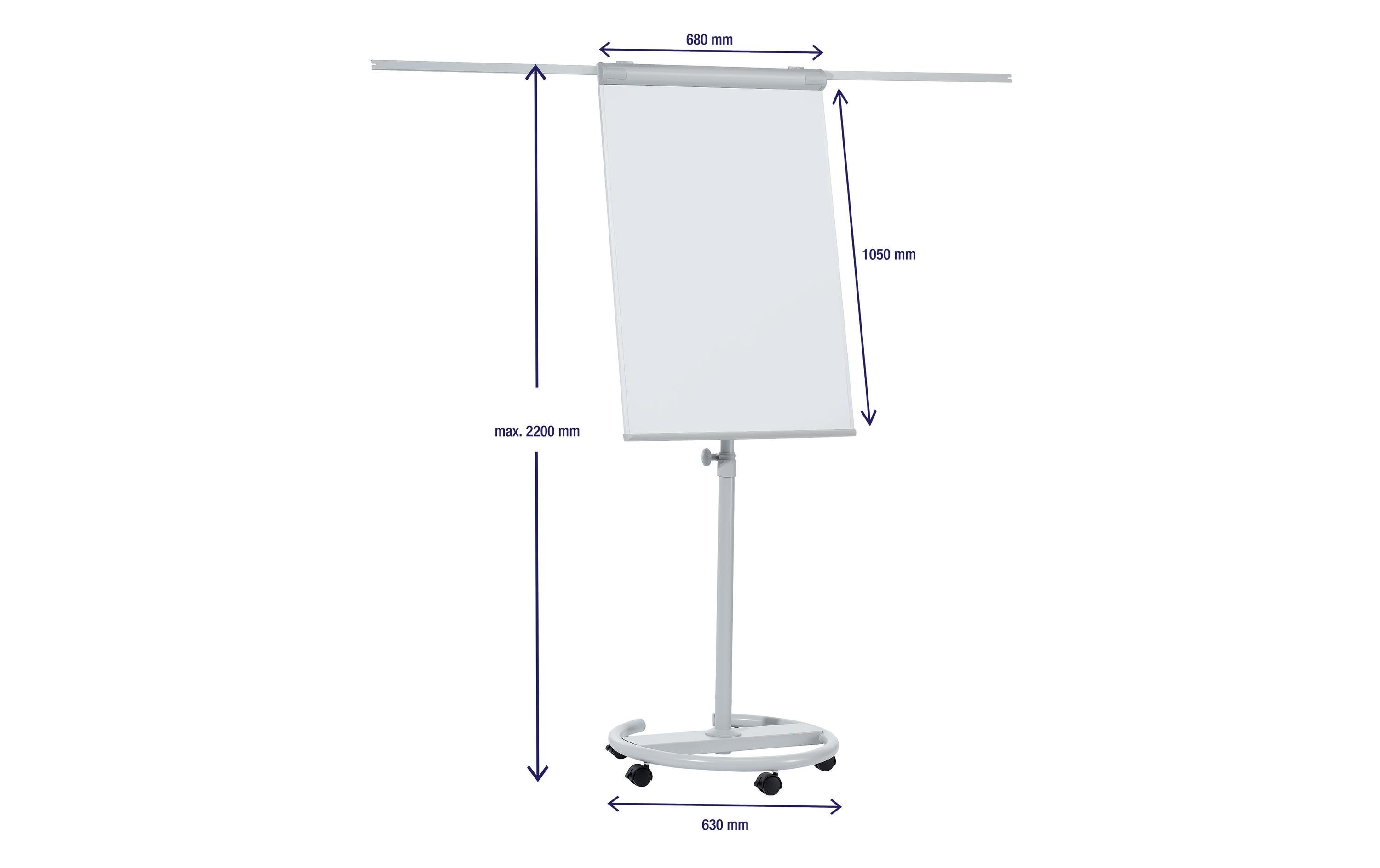 1343277_2 - Mediatech FRANKEN Flipchart ECO Mobil mit Laufrollen + 2 Seitenarmen, 68 x 105 cm