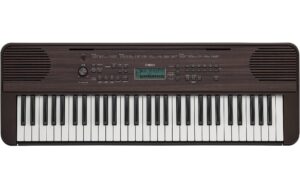 Yamaha PSR-E360DW Portable Keyboard, 61 Keys, Dark Walnut