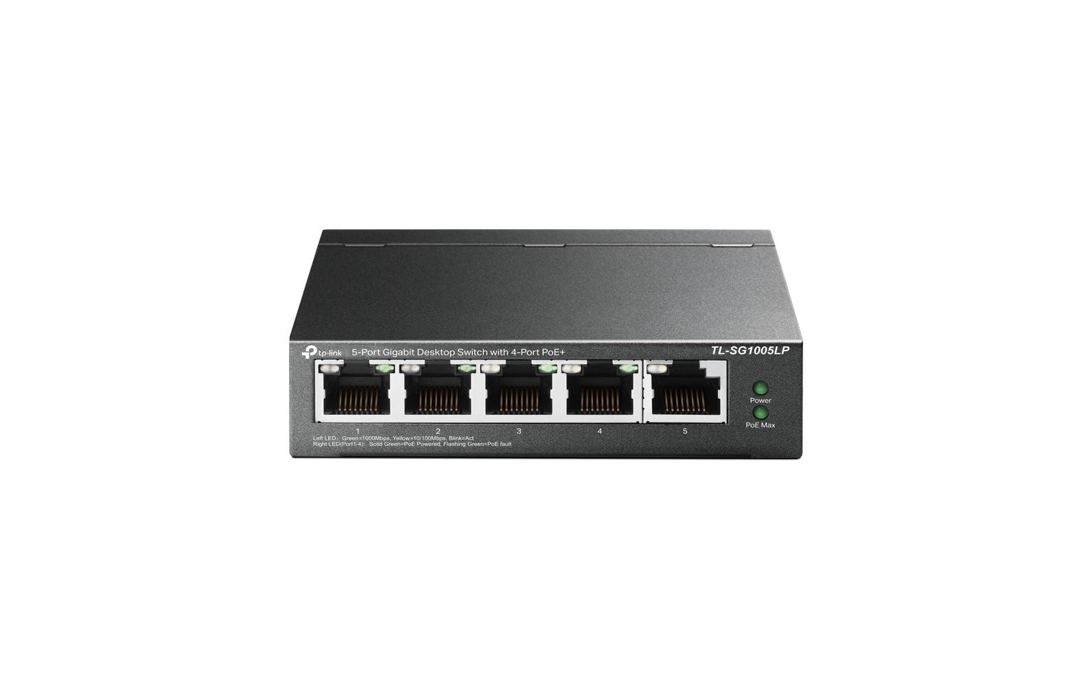 1353614_1 - Mediatech TP-Link TL-SG1005LP:5 Port Desk PoE+ Switch 5x GE Ports, 4x PoE+, 40W PoE+ Budget