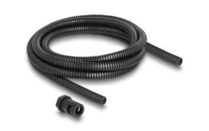 Delock Kabelschutzschlauch, 2mx10mm PG7, Schlauchverschraubung Set, schwarz
