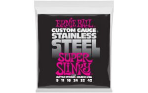 Ernie Ball 2248 Slinky Stainless Steel E-Gitarren Saitensatz, Super 09-42