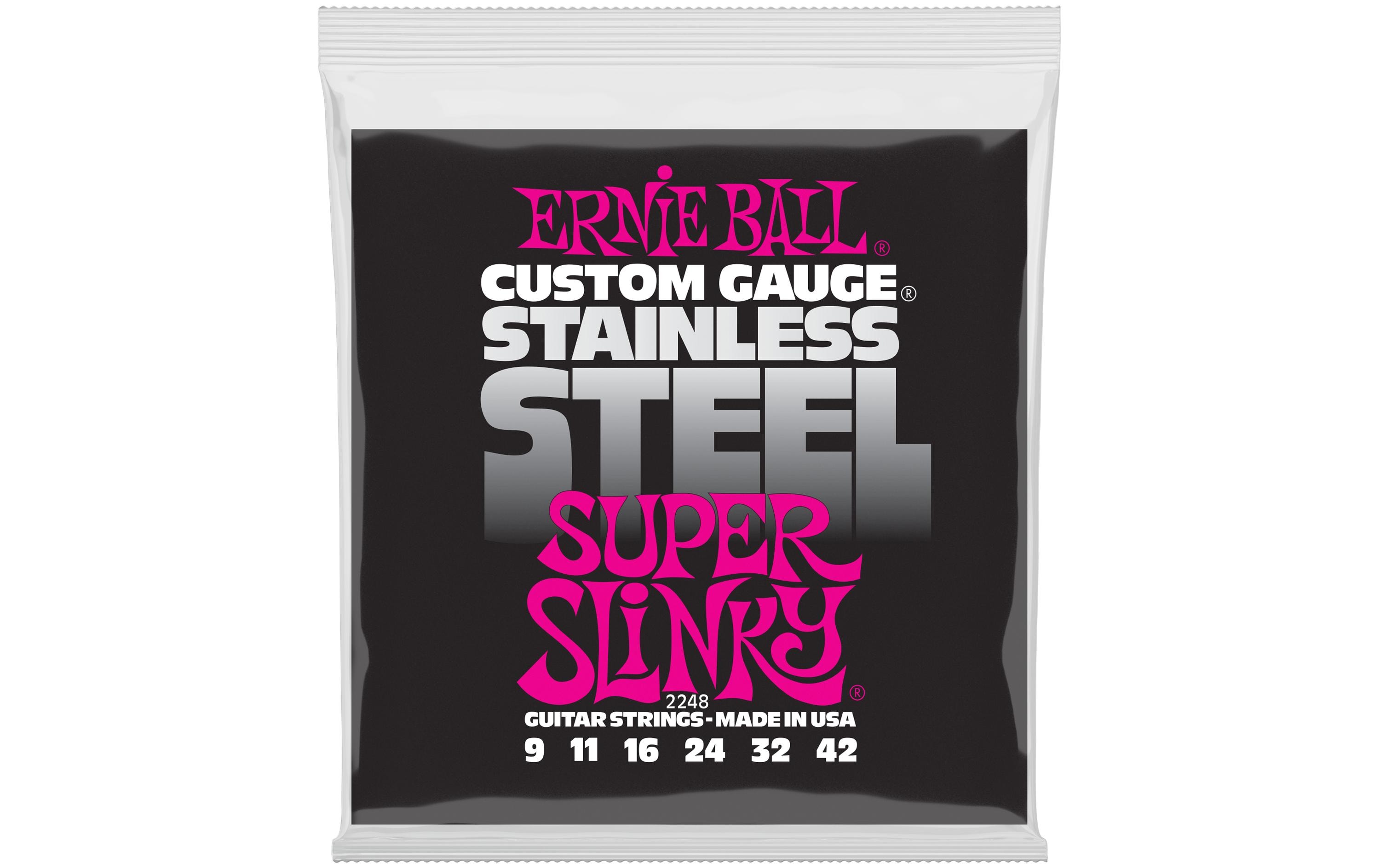 Ernie Ball 2248 Slinky Stainless Steel E-Gitarren Saitensatz, Super 09-42 kaufen Schweiz | Mediatech.ch