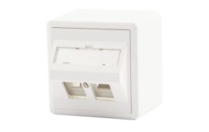 Dätwyler AP54 Schrägaus-Dose 2x KS, weiss