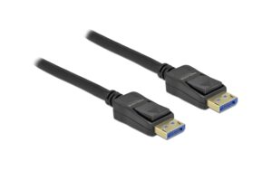 1361187 - Mediatech Delock DisplayPort Kabel 10K 60Hz, 54Gbps 3x Geschirmt, schwarz, 1m