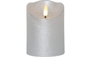 Star Trading LED Pillar Kerze Flamme Rustic 0.06W, IP20, Silber