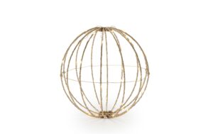 STT LED Fensterhänger Svenja Star 3D Ball indoor, 50LED ww,D20cm,gold-foldable