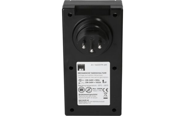 Max Hauri Zeitschaltuhr IP55 24h analog, schwarz