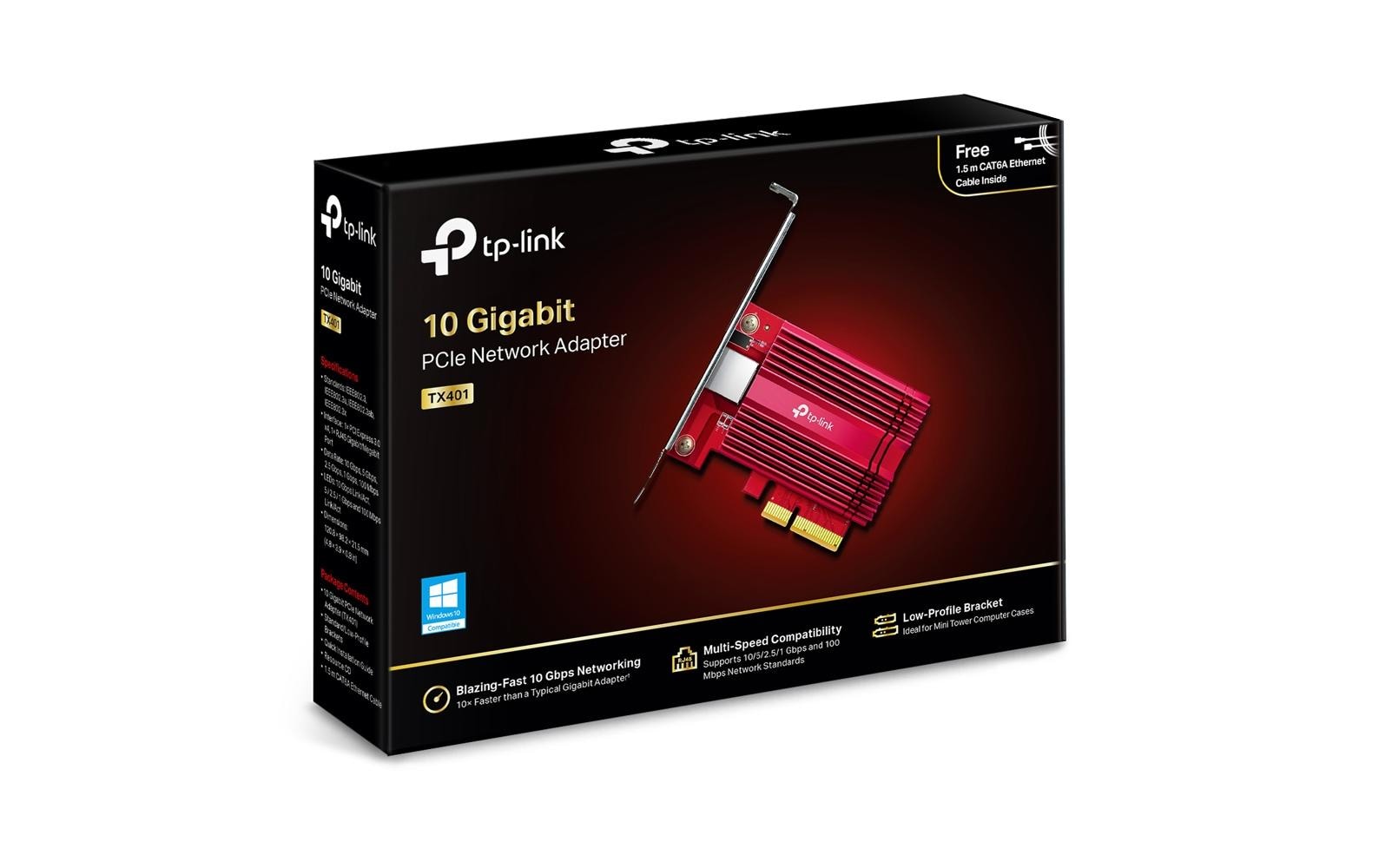 1366989_7 - Mediatech TP-Link TX401: PCI-Express Netzwerkkarte PCIe-3.0x4, 10/5/2.5/1GE