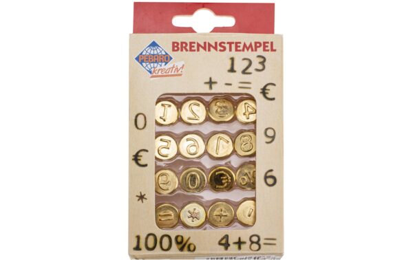 Glorex Brennstempel Zahlen/Zeichen 16-teilig