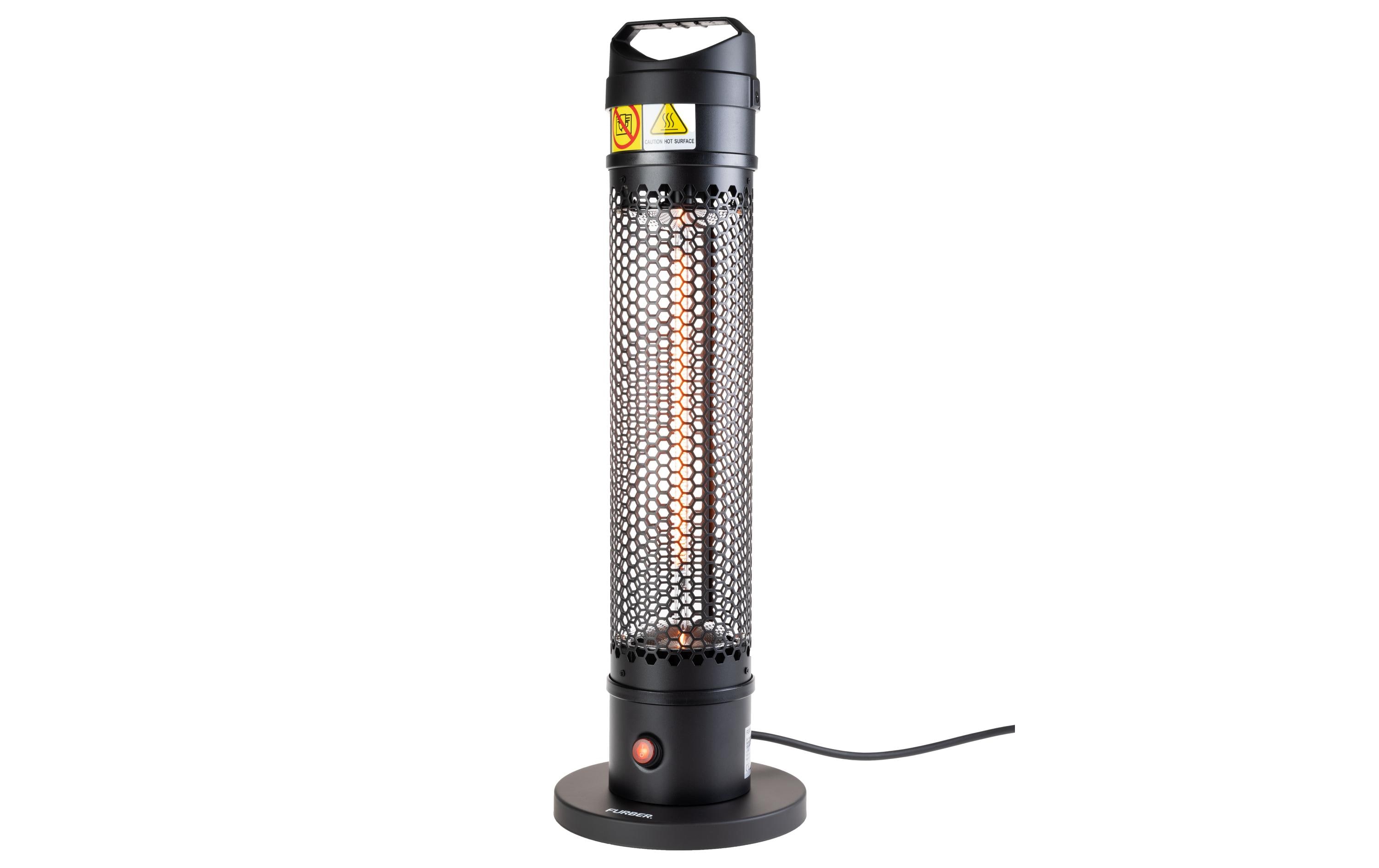 FURBER 360° Heizstrahler LIOS 1000W Carbonstrahler,1000W,20x61cm, IP44, Schwarz