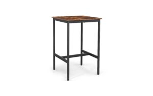 Vasagle Bartisch aus Holz und Stahl 60x60x90 cm, Traglast max. 100 kg