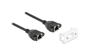 Delock Verlängerungskabel: S/FTP RJ45-RJ45 Easy45, Buchse, Cat.6A, 25cm, schwarz kaufen Schweiz | Mediatech.ch